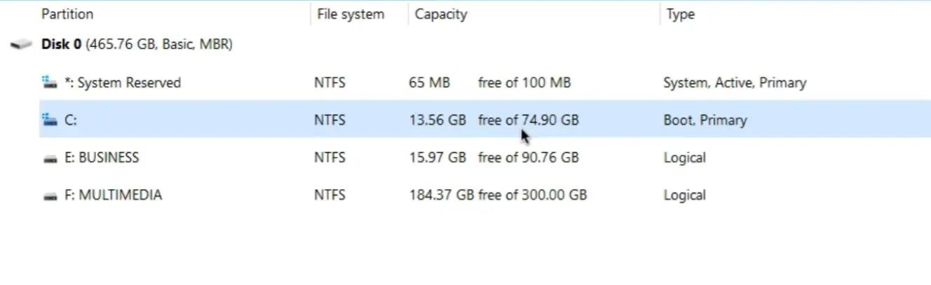 easeus partition master select partition